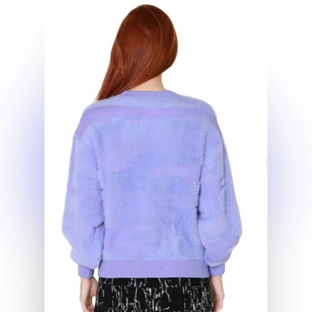 FRNCH Paris Julianne Fuzzy Balloon Sleeve Sweater Lilac Anthropologie S